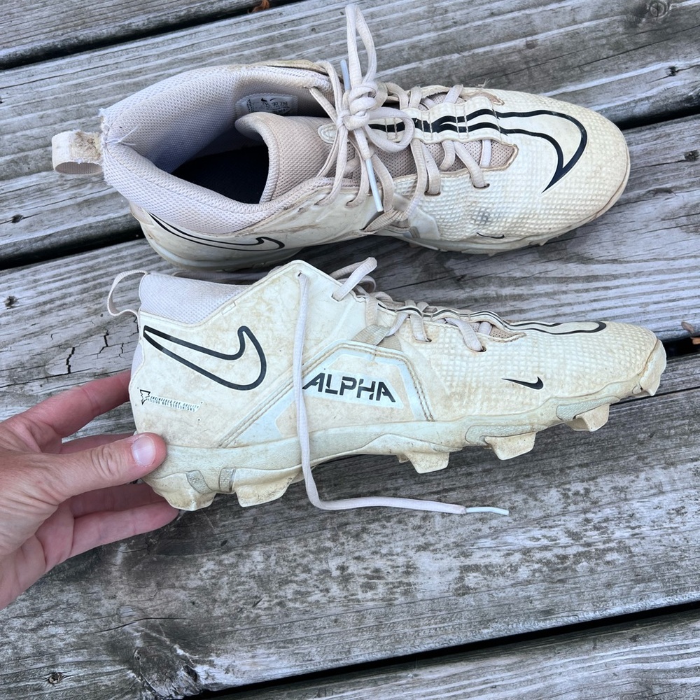 Nike Alpha size 9.5 white cleats